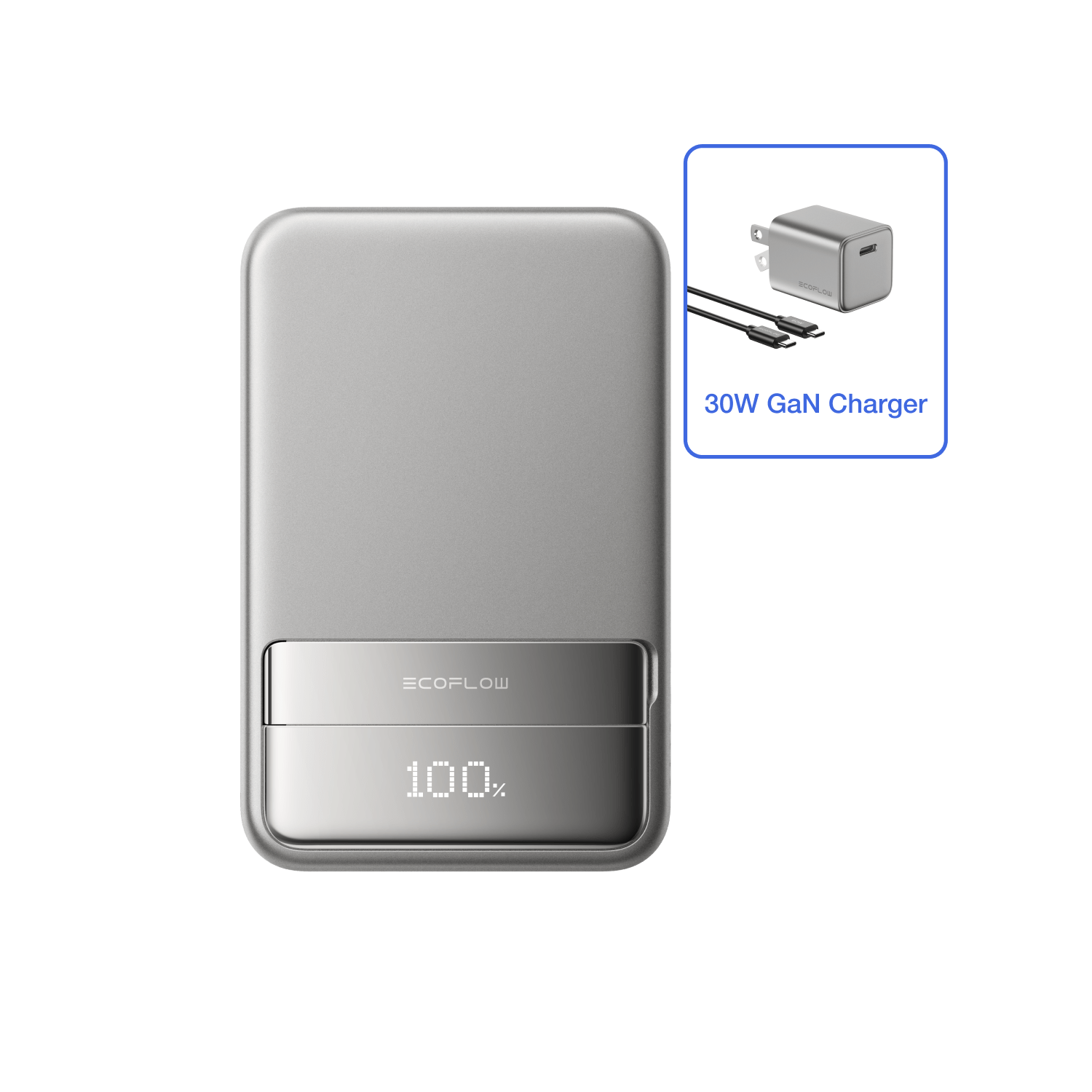 Load image into Gallery viewer, EcoFlow Rapid 10000mAh / Silver / No Charger EcoFlow RAPID Magnetic Power Bank (10000mAh)