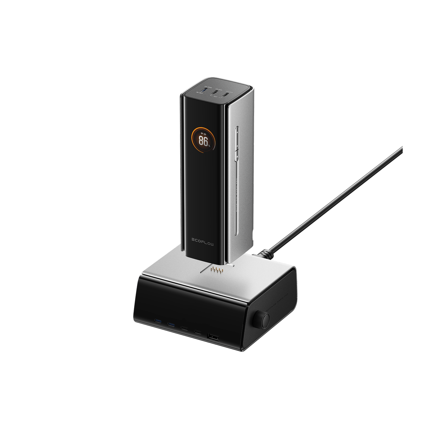 Load image into Gallery viewer, EcoFlow Rapid Pro 27k EcoFlow RAPID Pro Power Bank (27,650mAh, 300W, 140W Built-in Cable) + Ecoflow RAPID Pro Desktop Charger (320W, 5 Ports, GaN) EcoFlow RAPID Pro Power Bank (27,650mAh, 300W, 140W Built-in Cable)