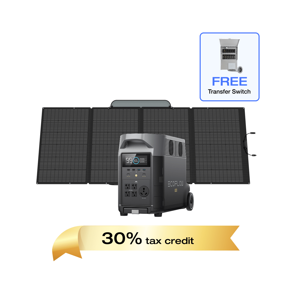 Load image into Gallery viewer, EcoFlow US DP DELTA Pro + 400W Portable Solar Panel + Free Transfer Switch EcoFlow DELTA Pro Portable Power Station
