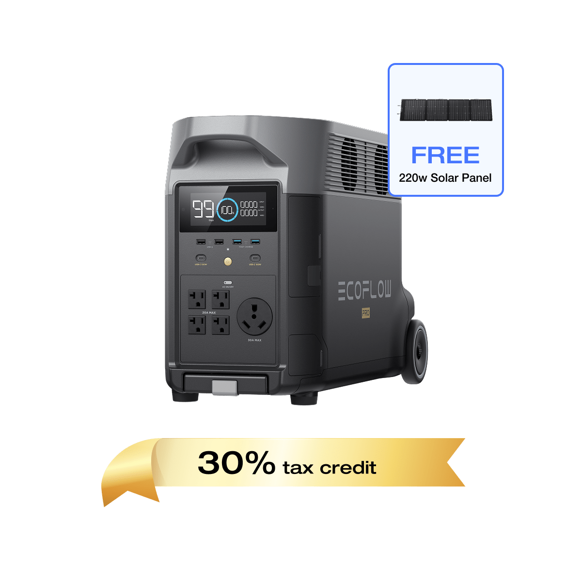 Load image into Gallery viewer, EcoFlow US DP DELTA Pro + Free 220W Portable Solar Panel EcoFlow DELTA Pro Portable Power Station