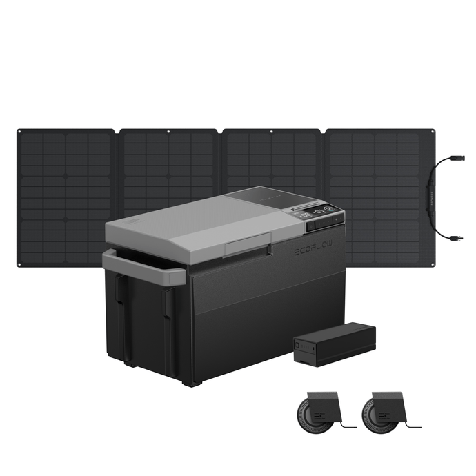 EcoFlow GLACIER + Plug-in Battery + Detachable Wheels + 110W GLACIER + Plug-in Battery + Detachable Wheels + 110W Portable Solar Panel