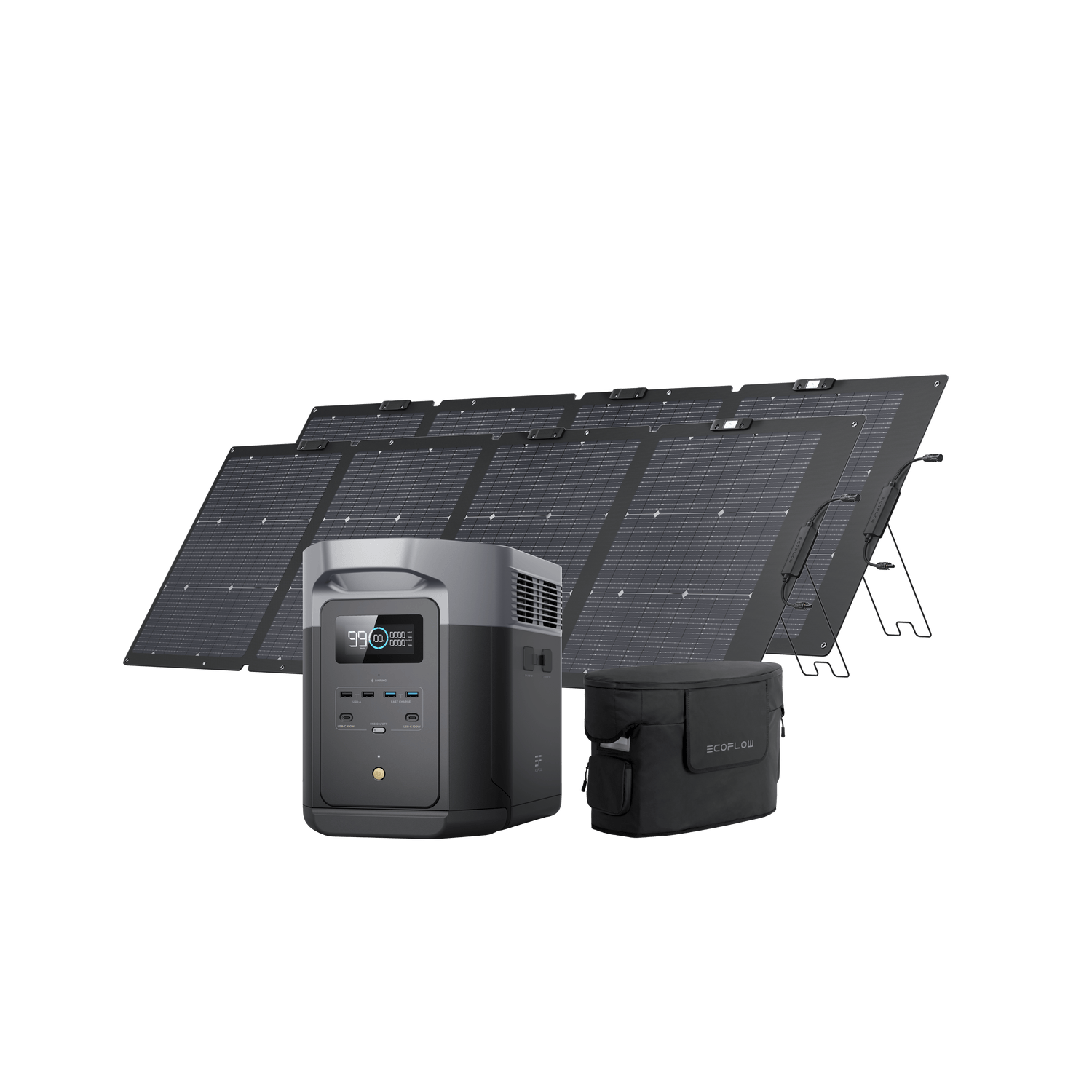 Load image into Gallery viewer, EcoFlow US D2M DELTA 2 Max + 2*220W NextGen Bifacial Solar Panels + Free Bag EcoFlow DELTA 2 Max Portable Power Station
