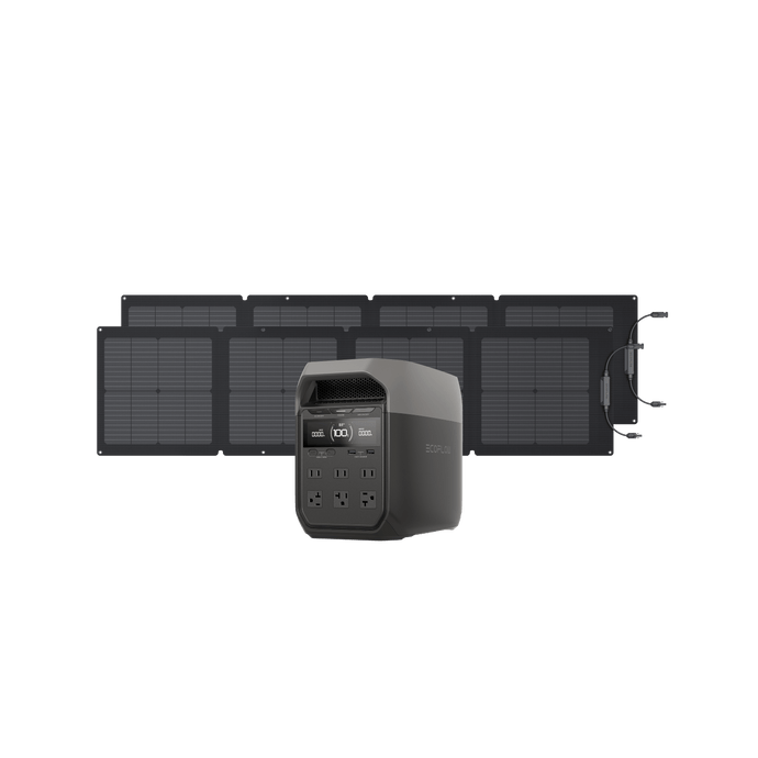 EcoFlow US Standalone DELTA 3 1500 (Dark Grey) + 2 x 110W Portable Solar Panel EcoFlow DELTA 3 1500 Portable Power Station