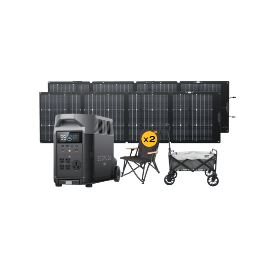 EcoFlow US DP DELTA Pro + 2*220W +Wagon Cart + 2 * Camping Chair EcoFlow DELTA Pro + 2*220W Solar Panel + 2*Camping Chair + Wagon Cart