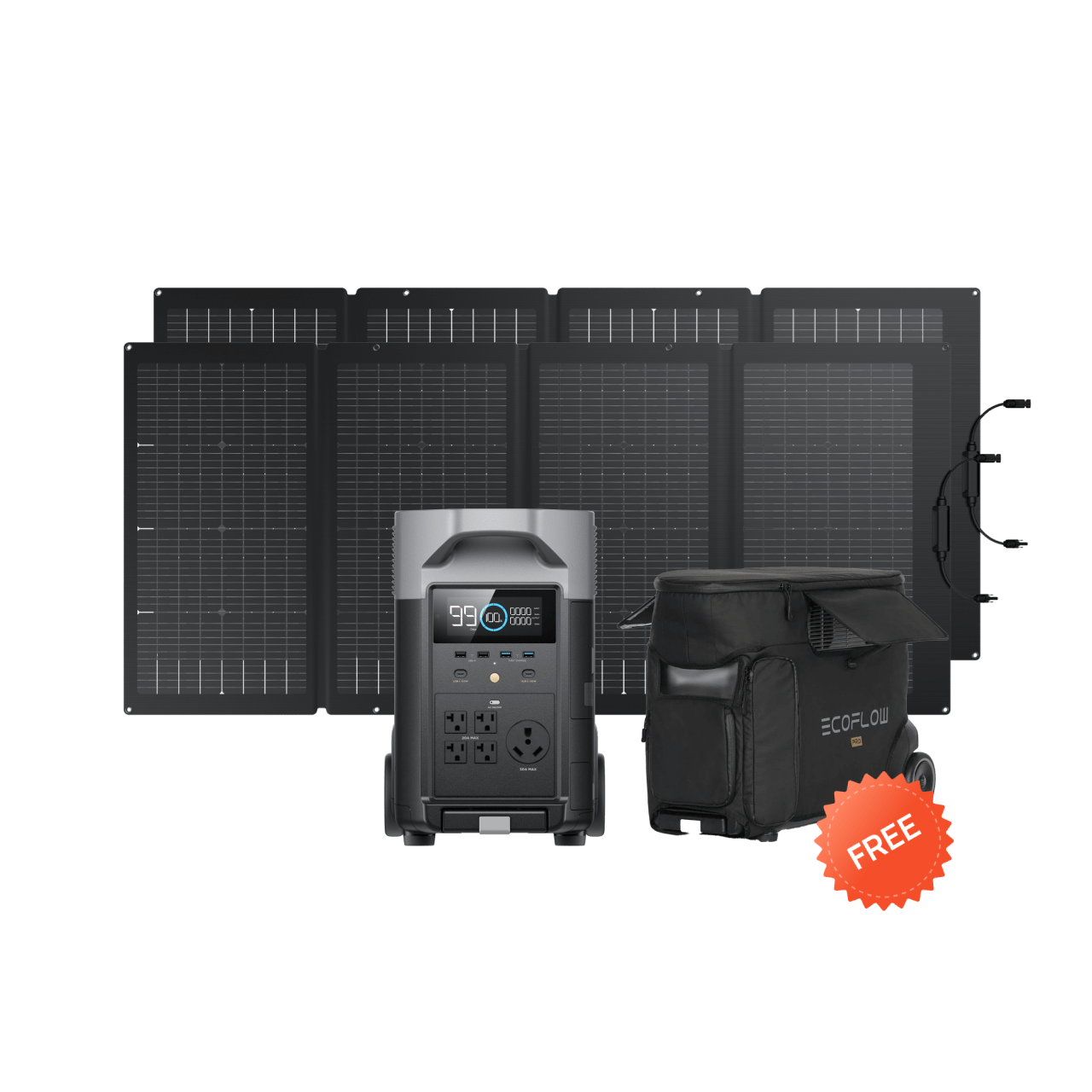 EcoFlow US Standalone DELTA Pro + 2*220W Portable Solar Panel + Free Bag EcoFlow DELTA Pro Portable Power Station