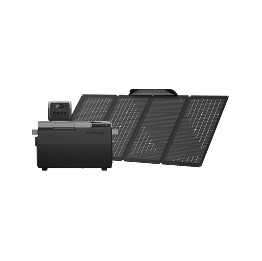 EcoFlow US 220W Portable Solar Panel * 1 EcoFlow GLACIER Portable Refrigerator + RIVER 2 Pro Portable Power Station