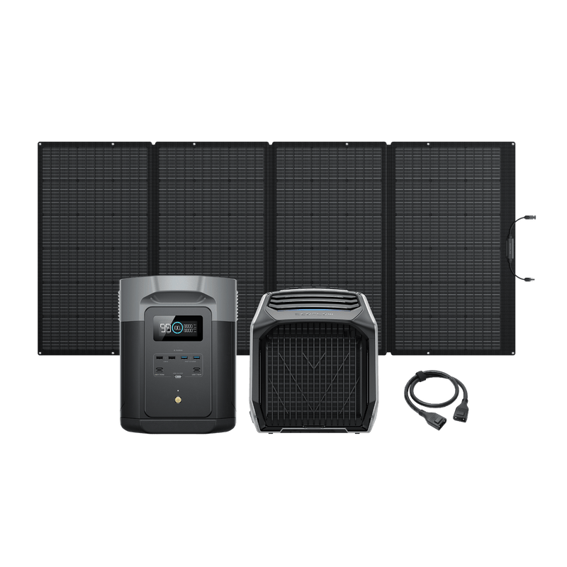 Load image into Gallery viewer, EcoFlow US 400W Portable Solar Panel * 1 EcoFlow WAVE 2 Portable Air Conditioner + DELTA 2 Max Portable Power Station
