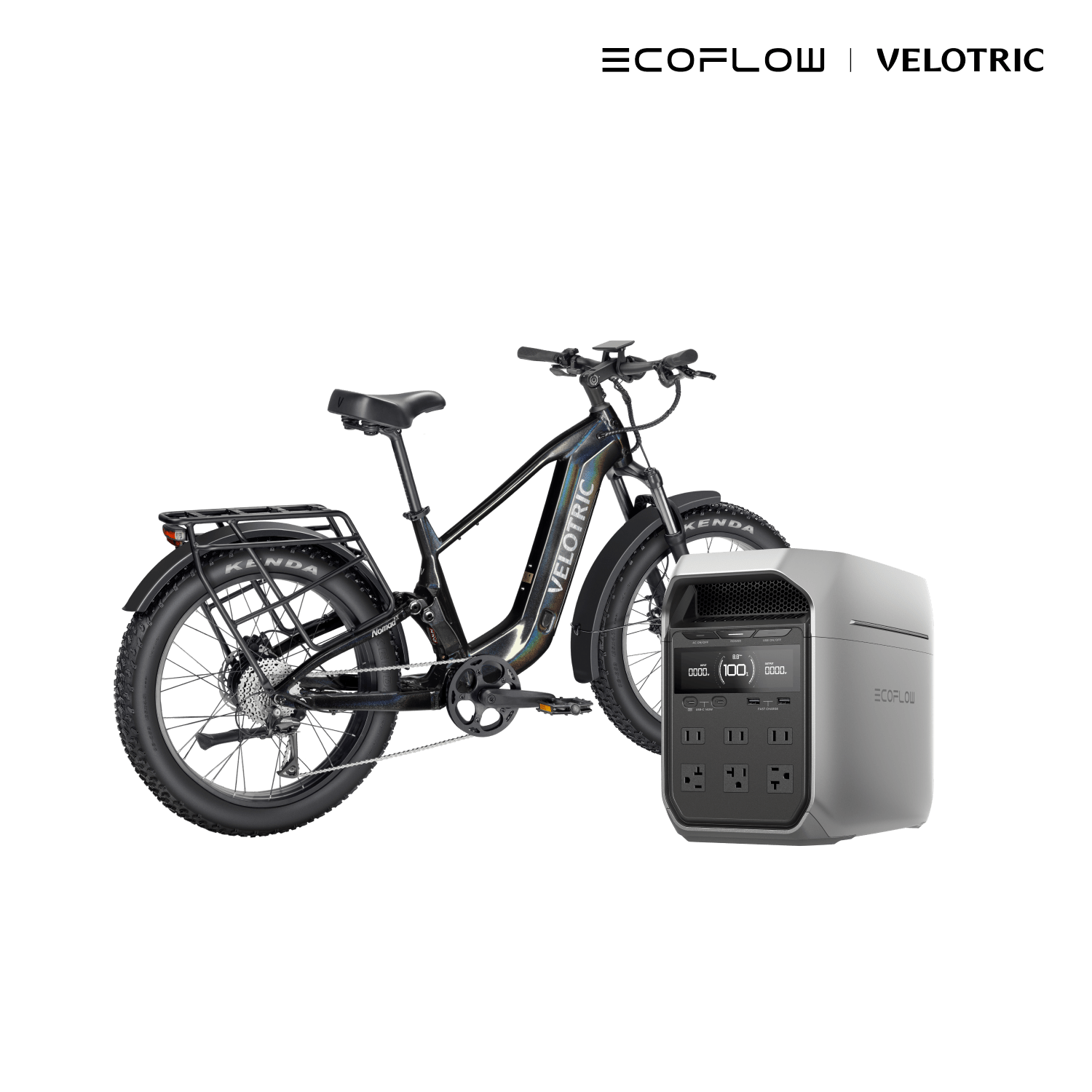 Load image into Gallery viewer, EcoFlow US Standalone EcoFlow DELTA 3 Plus + Velotric Nomad 2x / High-Step Obsidian EcoFlow × Velotric

