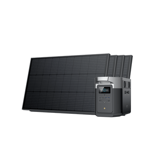 EcoFlow US Bundle DELTA Max (2000) / 4*100W Rigid Solar Panel EcoFlow DELTA Max Portable Power Station + 100W Rigid Solar Panel