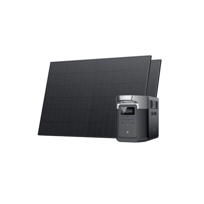 Load image into Gallery viewer, EcoFlow US 2*400W Rigid Solar Panel + DELTA Max (2000) EcoFlow DELTA Max Portable Power Station + 2*400W Rigid Solar Panel
